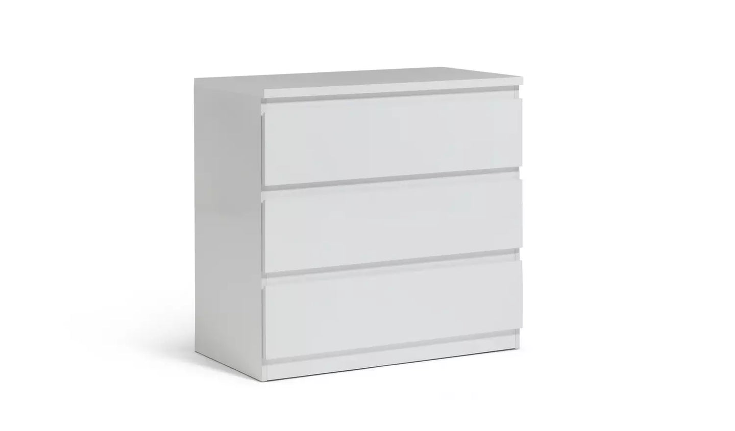 Assembled Habitat Jenson Gloss 3 Drawer Chest - White